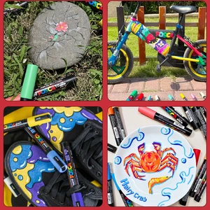 Uni Posca Marker Set, PC-1m 3m 5m 7/8/15 Colorful art acrylic paint labeling Pigmented Pigmented Metal Rock Leather 11 Main Sales Posca Pen - №8