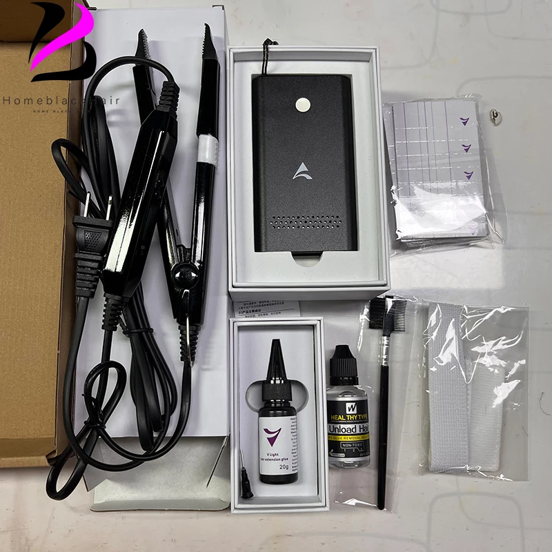 

V-Light Technology Hair Extension Machine white Hair Extension Tools Kit Set with V light Hair extension glue