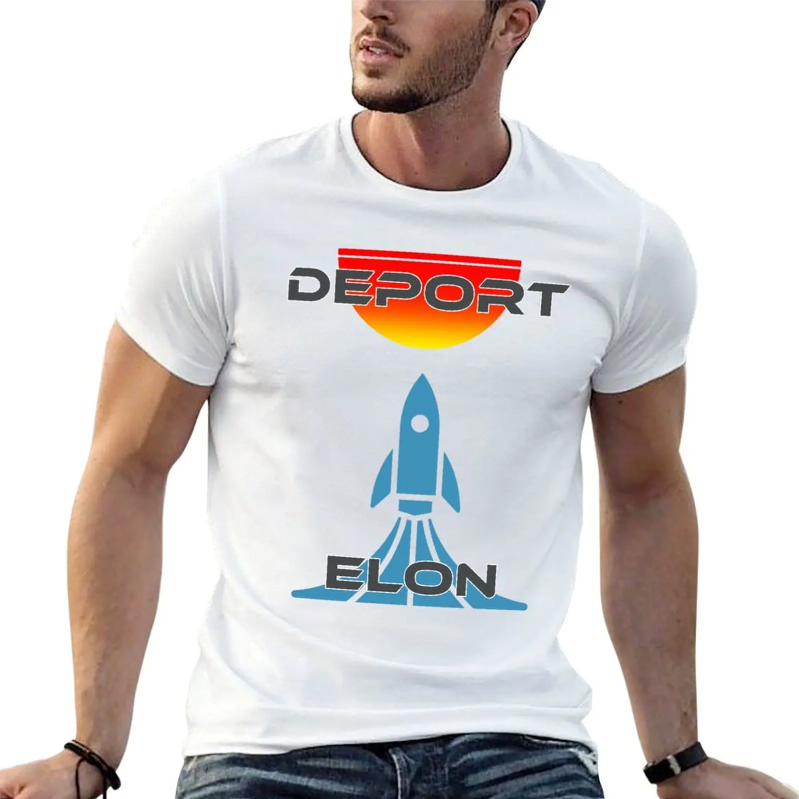 Deport Elon: Satirical Retro Vintage Design T-Shirt Simple Print Design T-Shirt