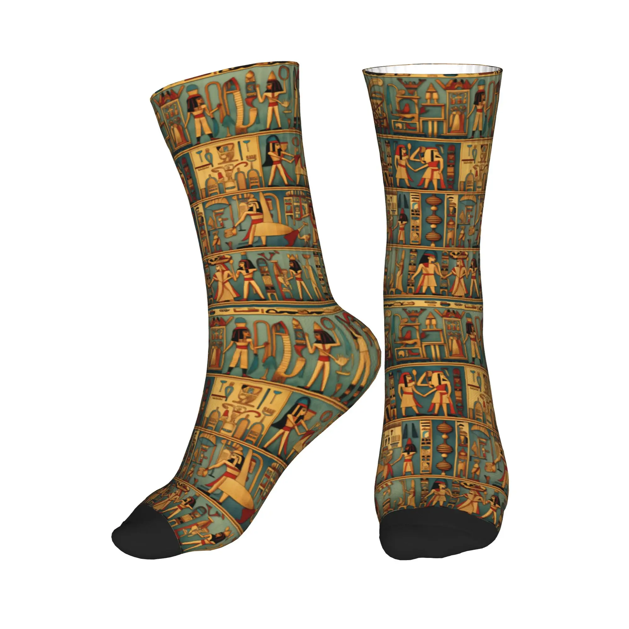 

Cute Egyptian Gods And Pharaohs Ancient Art Socks Women Men Warm 3D Printing Sports Football Socks