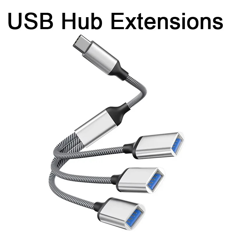 USB Cable Splitter HUB Extentions 4 Ports Phone Charger Power Adapter OTG Multiple Expander Charging Docking For Laptop Computer
