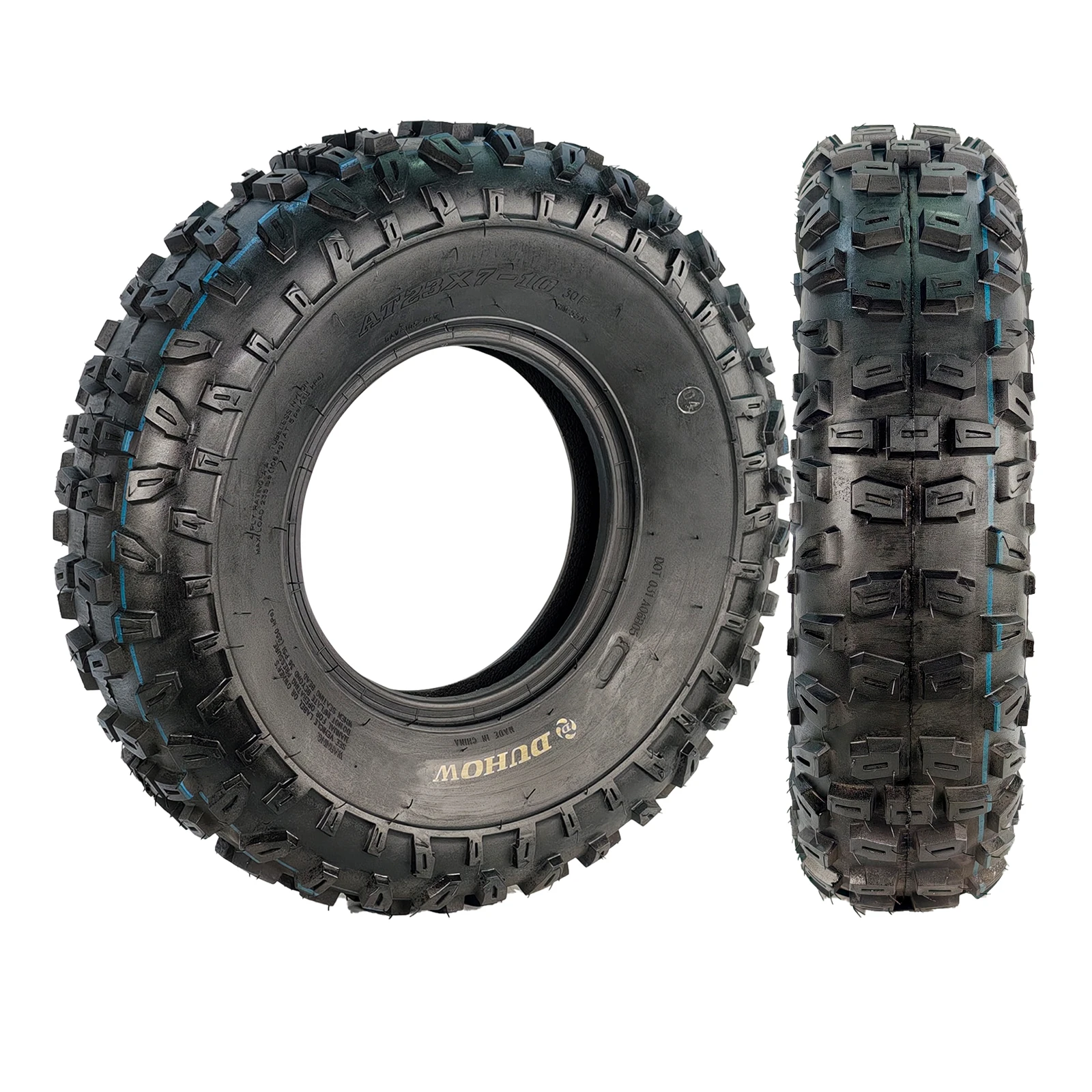 High-Traction Knobby ATV/UTV Tires Set – 23x7-10 Front All-Terrain Tubeless, Heavy-Duty 4 Ply, for Mud, Sand, Trail & Off-Road, Fits 10