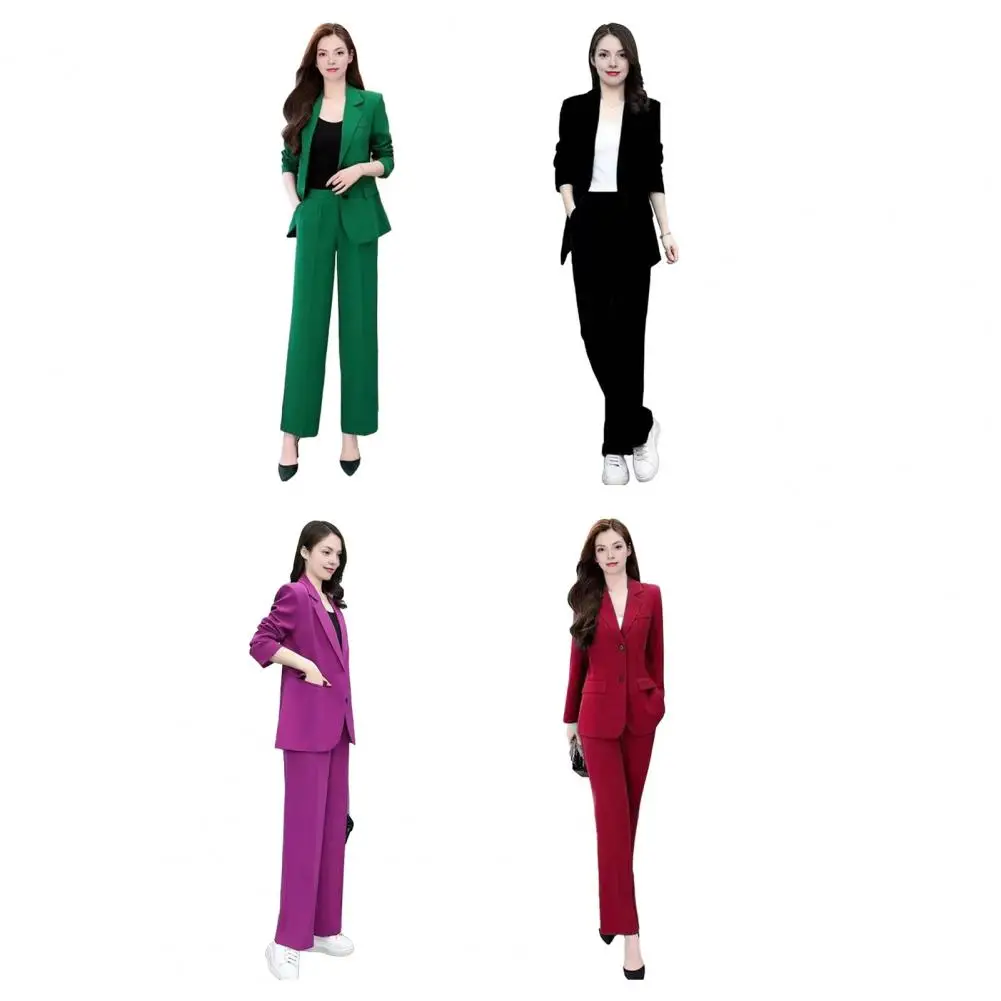 Spring Autumn Thin Women's Blazers Long Pants 2 Piece Set Korean Office Lady Casual Loose Suit Jacket Trousers Outfits Pantsuits
