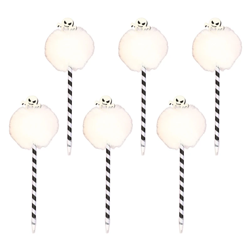 6x/conjunto caneta esferográfica pompons caneta escrita 0.7mm caneta assinatura abóbora caneta óleo caneta