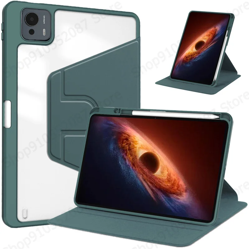 Funda For Honor Magic Pad 4 Case with Pen Holder 360 Rotating Acrylic Clear Hard Tablet Coque For Honor Magicpad 4 Case 12.3inch