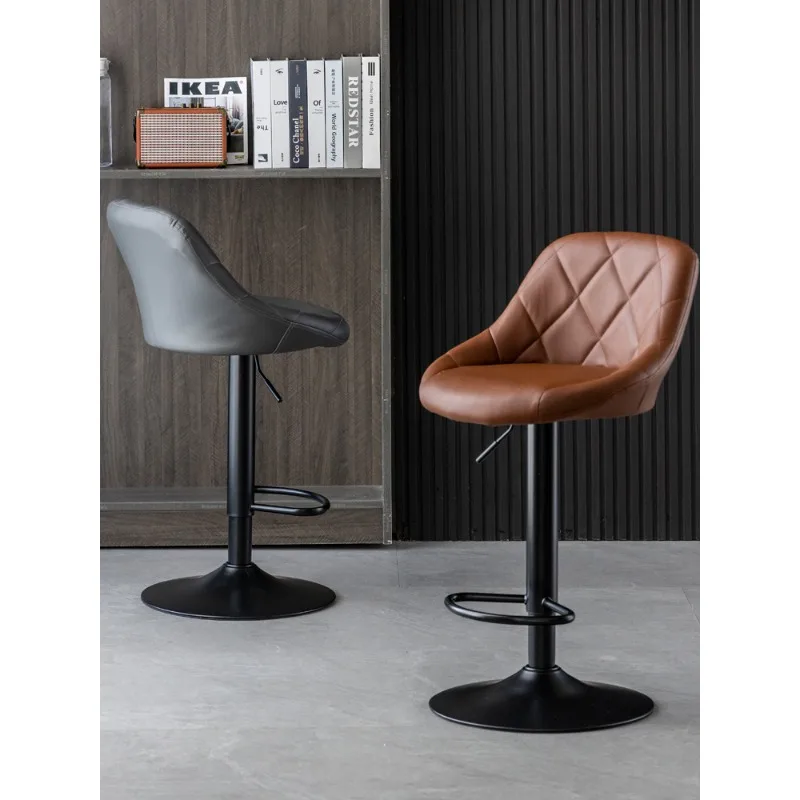 Bar chairs, modern minimalist bar chairs, light luxury, lifting and rotating cashier, front desk back chairs, home bar stools