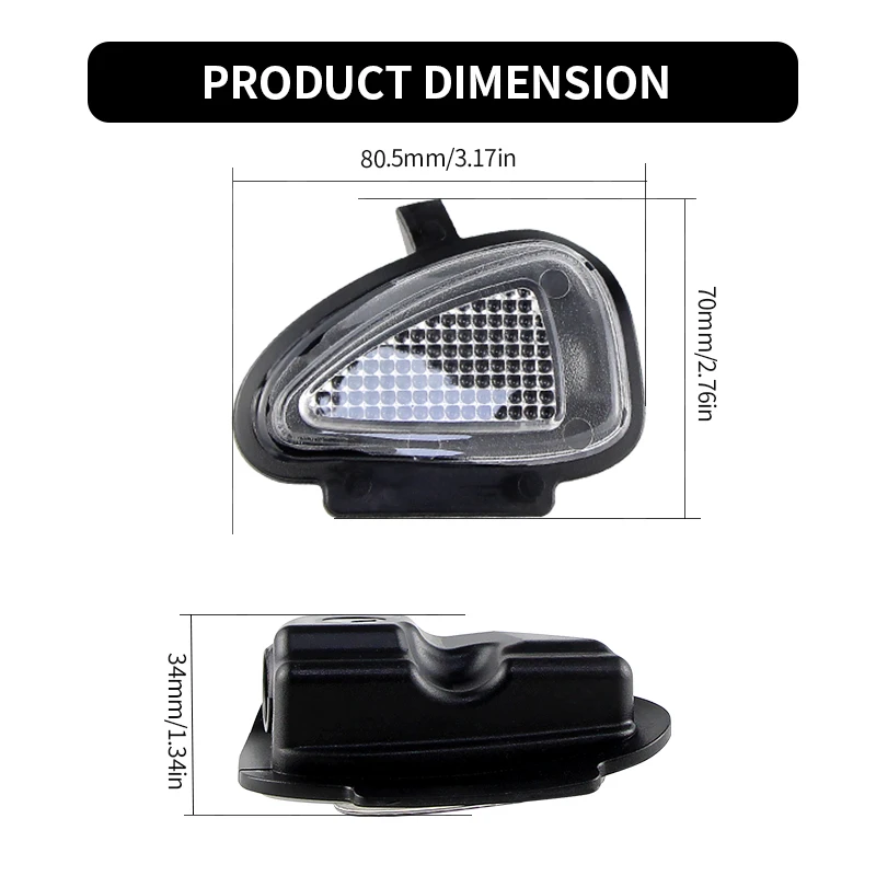 2PCS For VW Golf 6 Limousine Cabriolet Variant Touran LED Side Mirror Courtesy Light Shells Housing Without Bulb 6R0945291