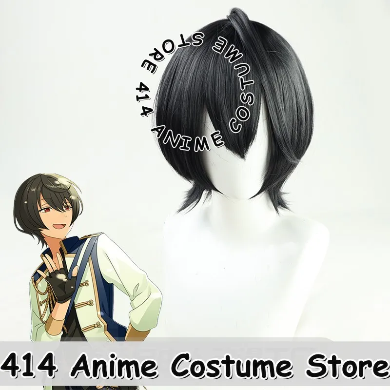 

Game & Anime Sakuma Ritsu Cosplay Wig Ensemble Stars Black Realistic Scalp Heat-Resistant Fiber Synthetic Hair