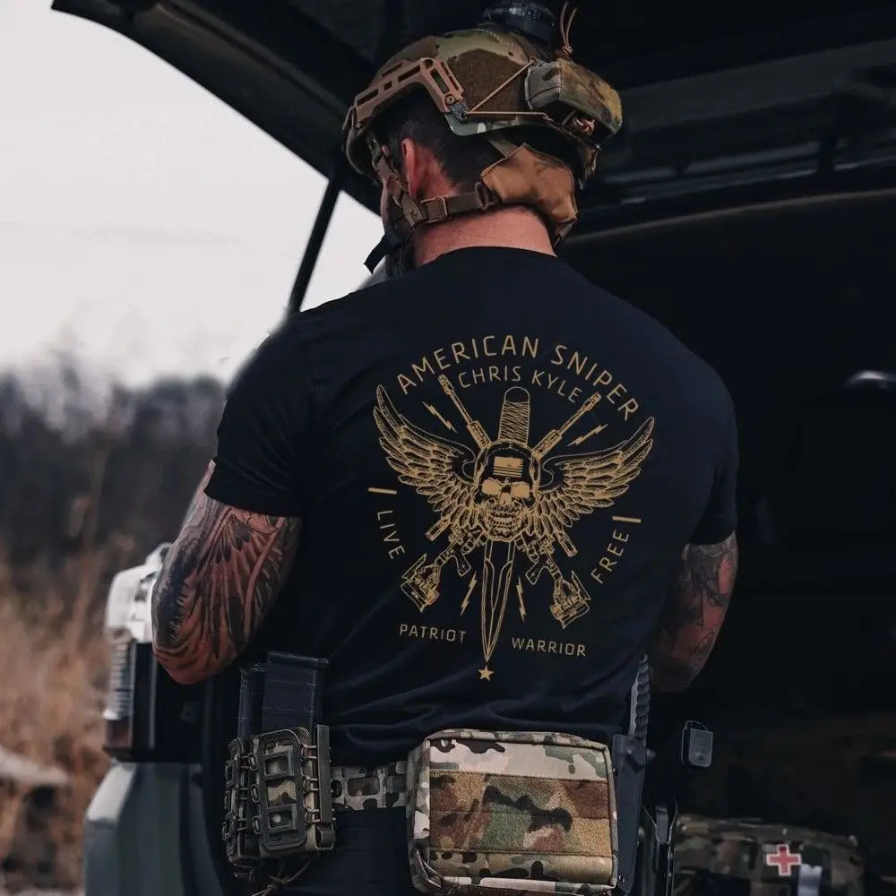 صيف جديد القطن قصير الأكمام تي شيرت مطبوع العسكرية الرجل القوي التدريب في الهواء الطلق تنوعا الرجال والنساء بلوزة فضفاضة غير رسمية #1