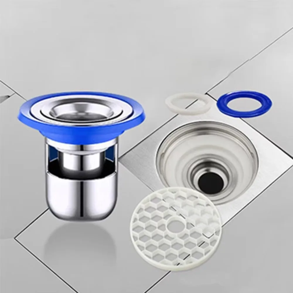 Rustproof Stainless Steel Floor Drain Core Insect Proof Deodorant Bathroom Sewer Drain U-type Deodorant Cover Bathroom