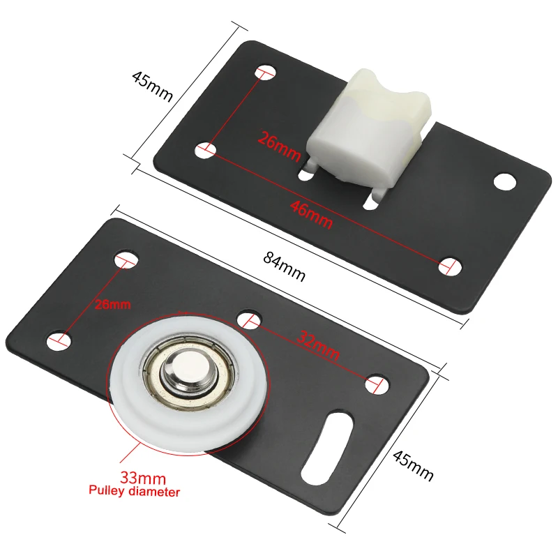 A pair Cam Moving Wheels Furniture Caster Wardrobe Mute Door Rollers Sliding door pulleys Fittings Kit Cabinet Wardrobe Door