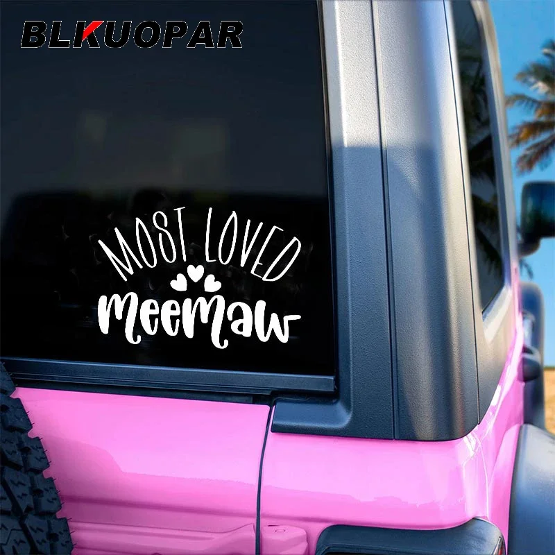 

BLKUOPAR Mosi Loved Meemaw Funny Text Word Car Stickers Graphics Occlusion Scratch Decal Laptop Bumper Motorcycle Decoration