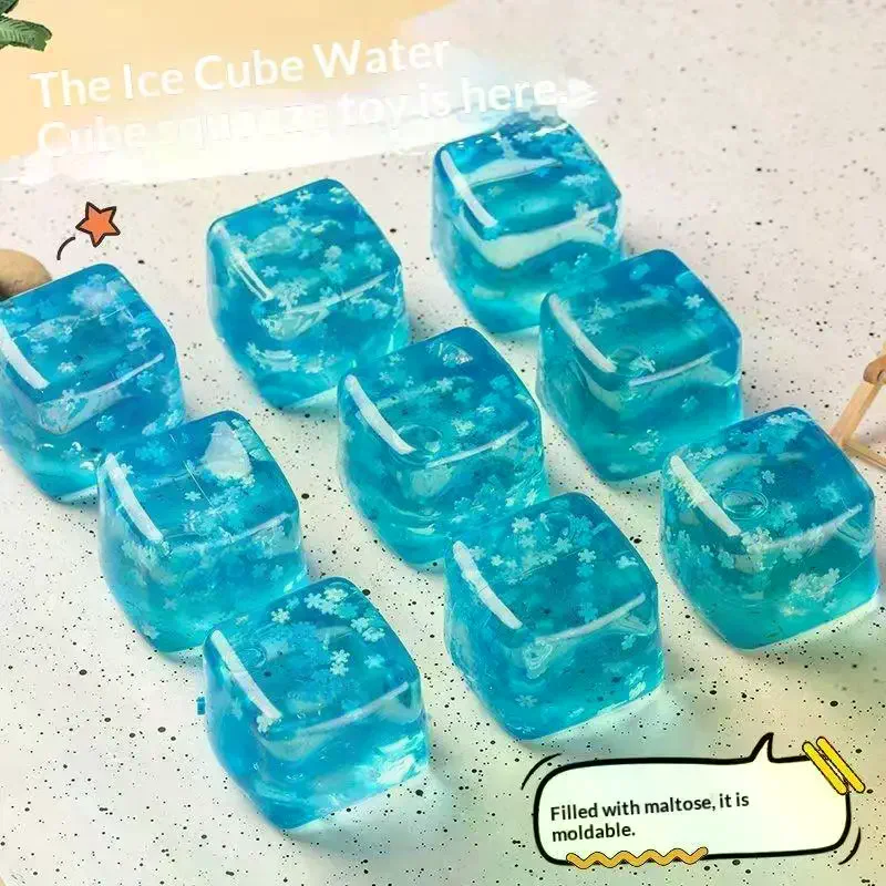 1Pcs Stress Relief Squeeze Toys Snowflake Ice Cubes Slow Rising Sensory Fidget Toy Hand Exercise Calming Tool