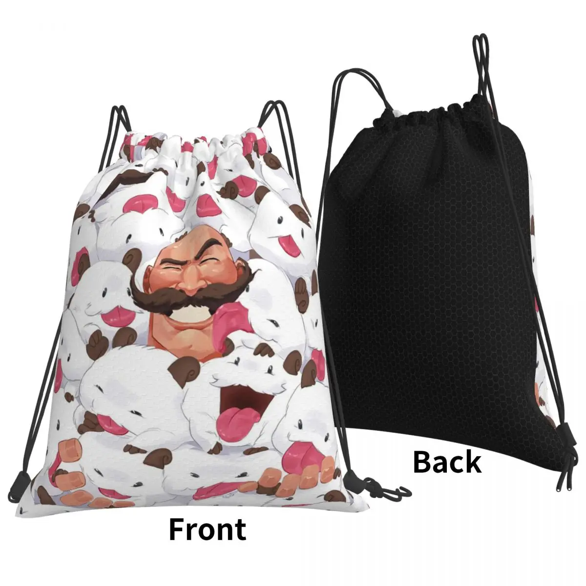 Poros League Battle Game Legends Backpacks Portable Drawstring Bags Sundries Bag Book Bags for Man Woman Students
