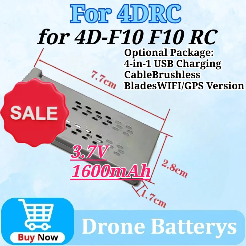 

High Quality 3.7V 1600mAh Drone Battery for 4D-F10 4DRC F10 RC Plane WIFI/GPS Quadcopter Rechargeable Battery Drone Accessory