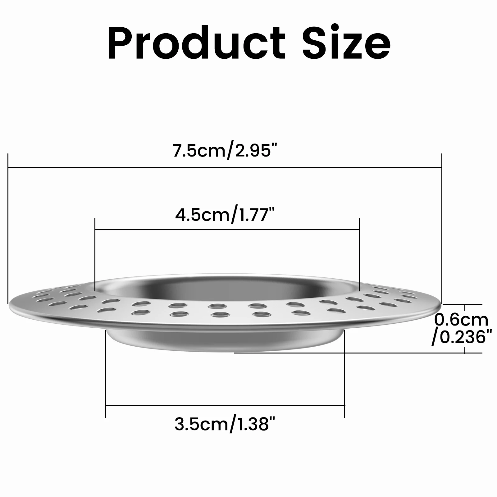 Round Edge Mesh Trap Sink Strainer Stainless Steel Drain Filter Anti Clog For Shower Sewer Hair Clean Up Kitchen Bathroom