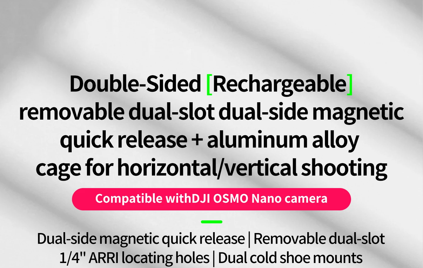 Aufladbarer magnetischer Kamerakäfig-Stativadapter für DJI Osmo Nano Kamera, Selfie-Stick, Fahrrad-Rucksackhalterung für Mikrofon- und Lichterweiterung – Detail 1