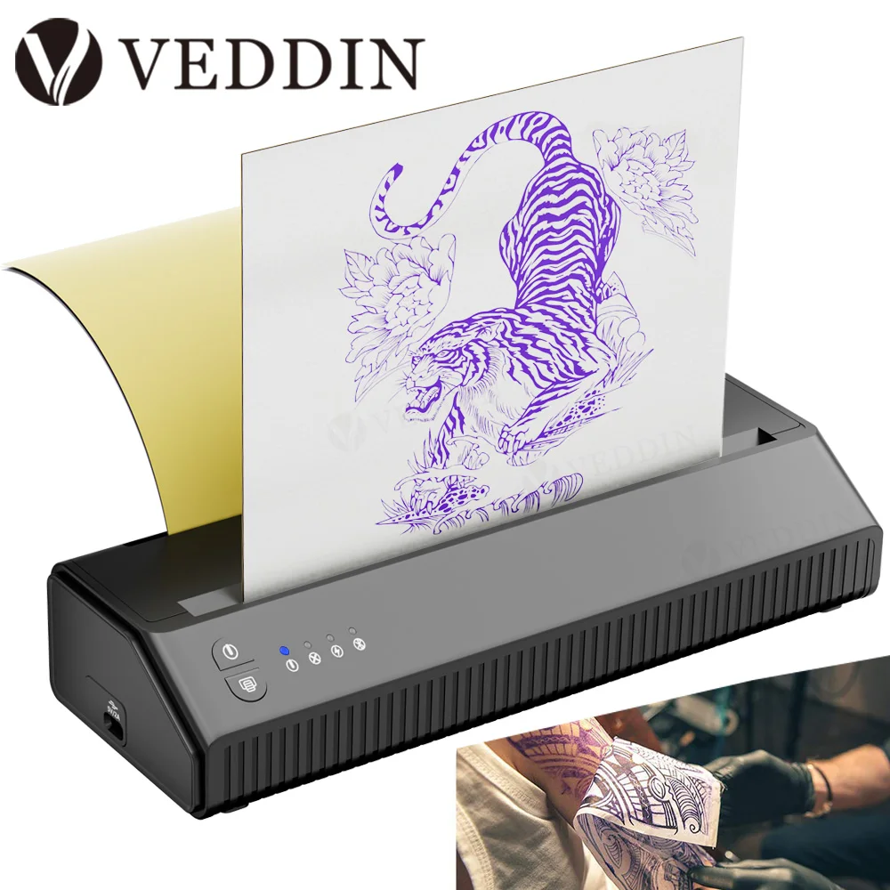 Wireless Tattoo Printer Portable Thermal Printer Transfer Bluetooth Mobile Machine Stencil Printer with Tattoo Transfer Papers