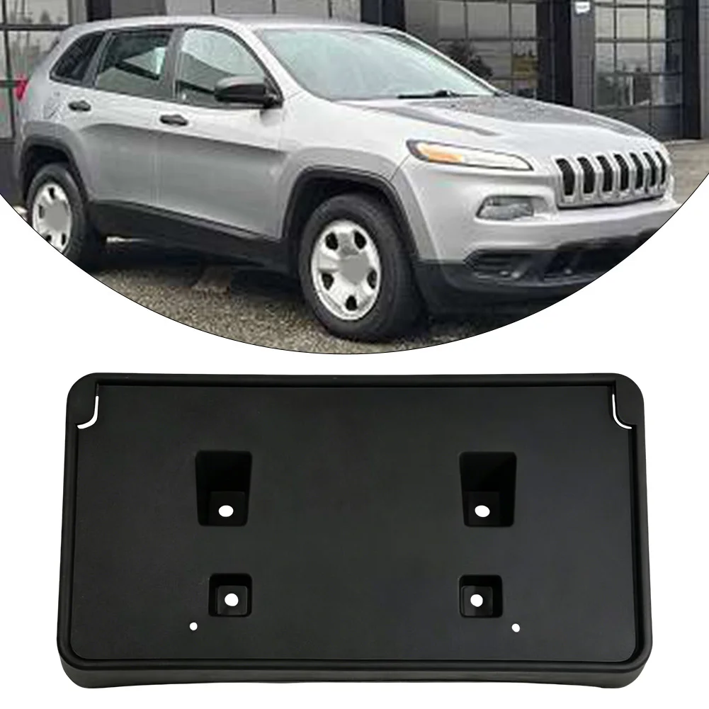 Black Front License Plate Bracket CH1068130 Replacement Sturdy Base Support Seamless Mounting Points Wearproof ABS Material