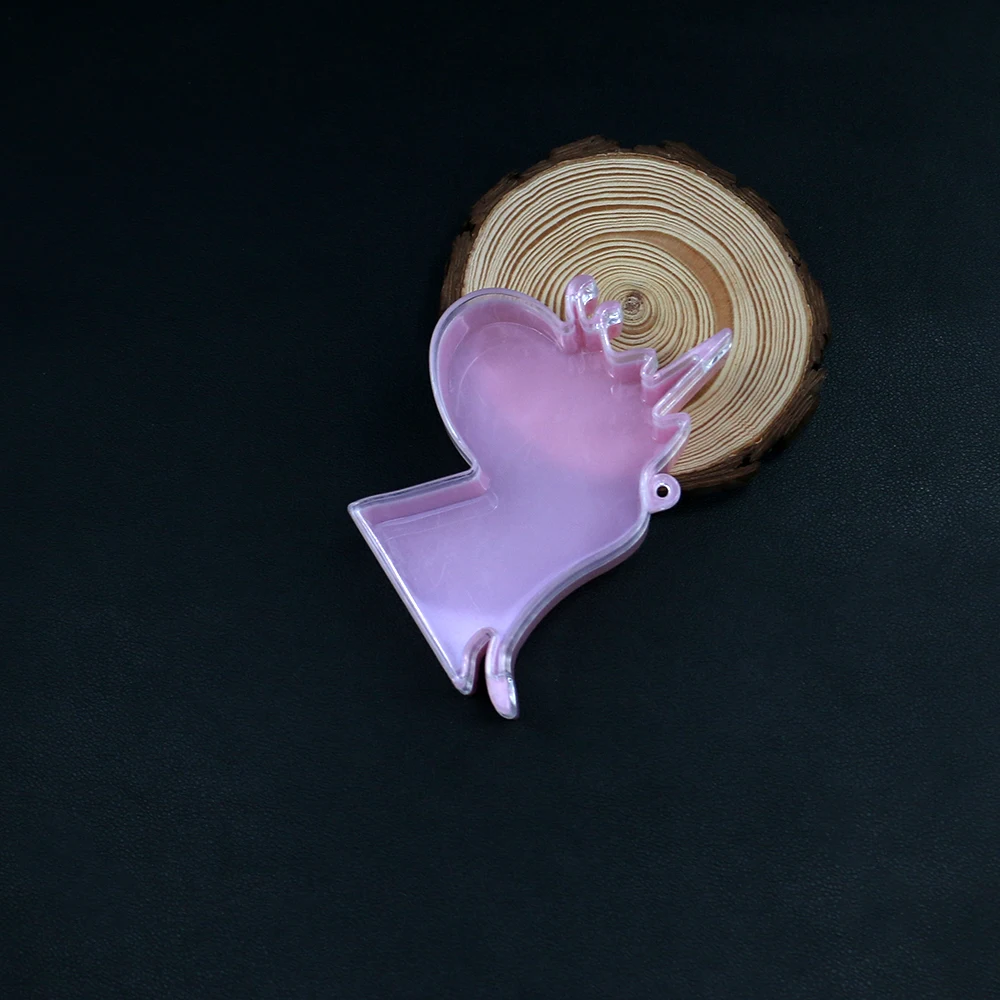 

3 шт. очаровательные пластиковые коробки для демонстрации ювелирных изделий в форме единорога 74x108 мм розовое основание с прозрачной крышкой дизайн маленькая коробка для хранения бусин