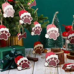 Set of 20/40 holiday dog claw Bones Christmas decorations, wooden, hanging, Christmas tree decorations, pet theme