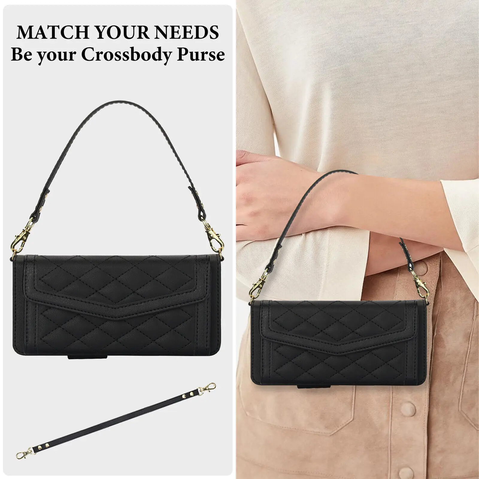 Crossbody Leather Wallet Phone Case Card Holder For Samsung Galaxy Z Fold 6 5 4 3 with S-Pen Holder Straps Hand Holder Cover