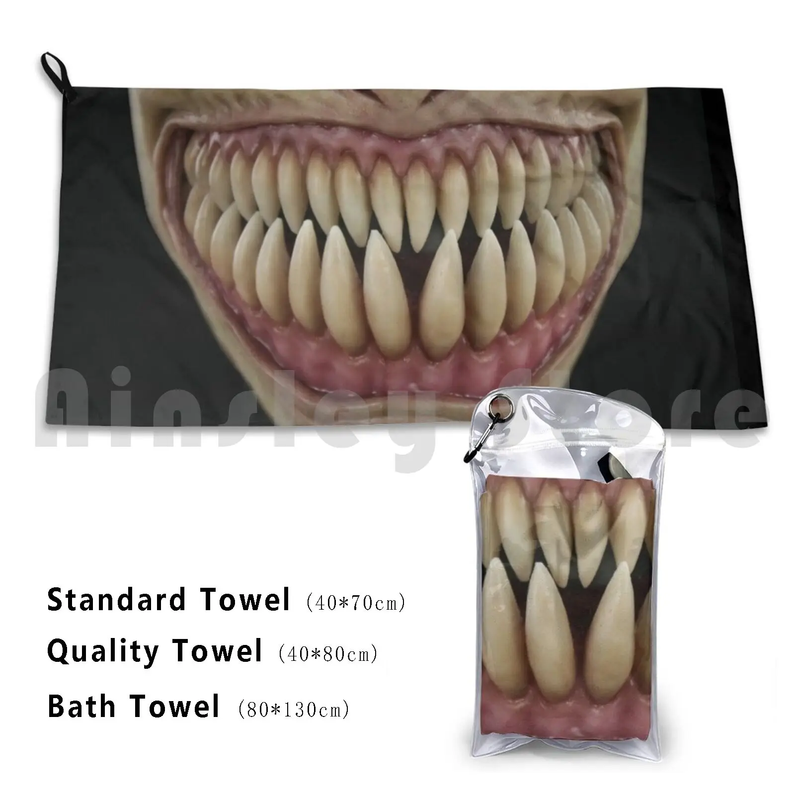 The Stalker Bath Towel Beach Cushion Composite Effects Silicone Stalker Big Mouth Teeth Chompers