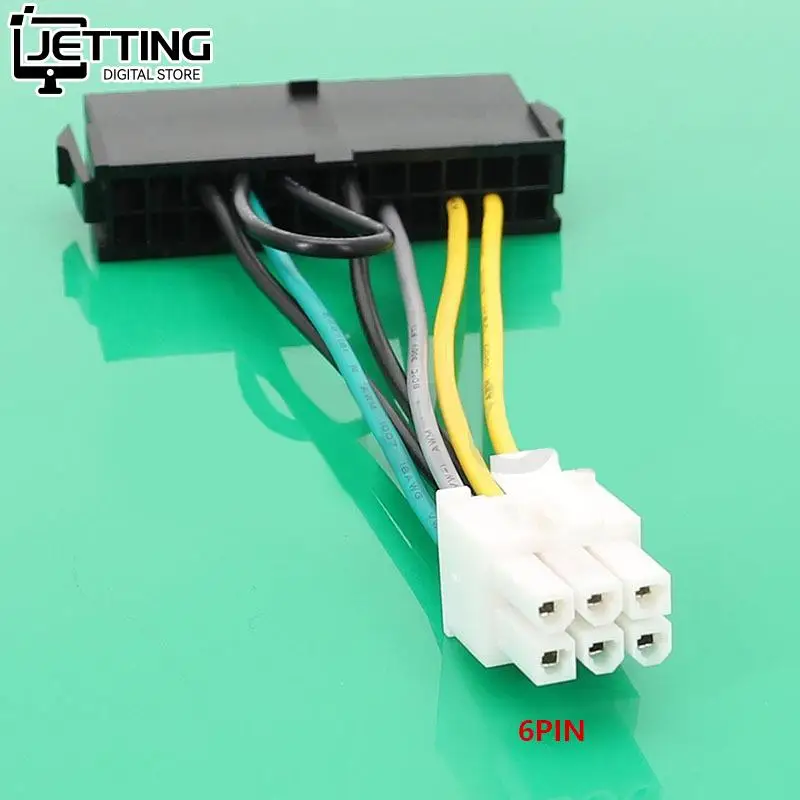 10cm ATX PSU Standard 24Pin Female To 6P Male Internal Power Adapter Converter Cable For Dell 6 PIN 3060 5060 7060 Mainboard