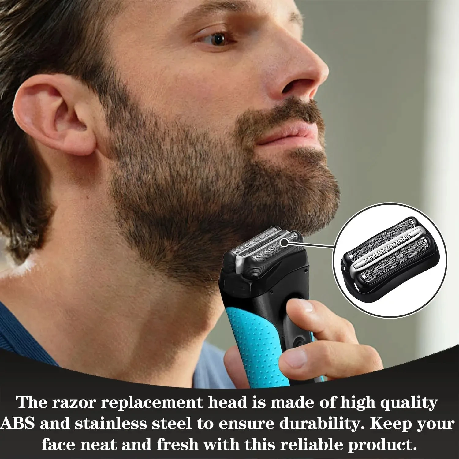 Suitable for replacing foil heads of Braun 3 series shavers 3000, 3010, 3020s, 3030s, 3040s, 3050cc, 3070cc, 3080s, 3090cc
