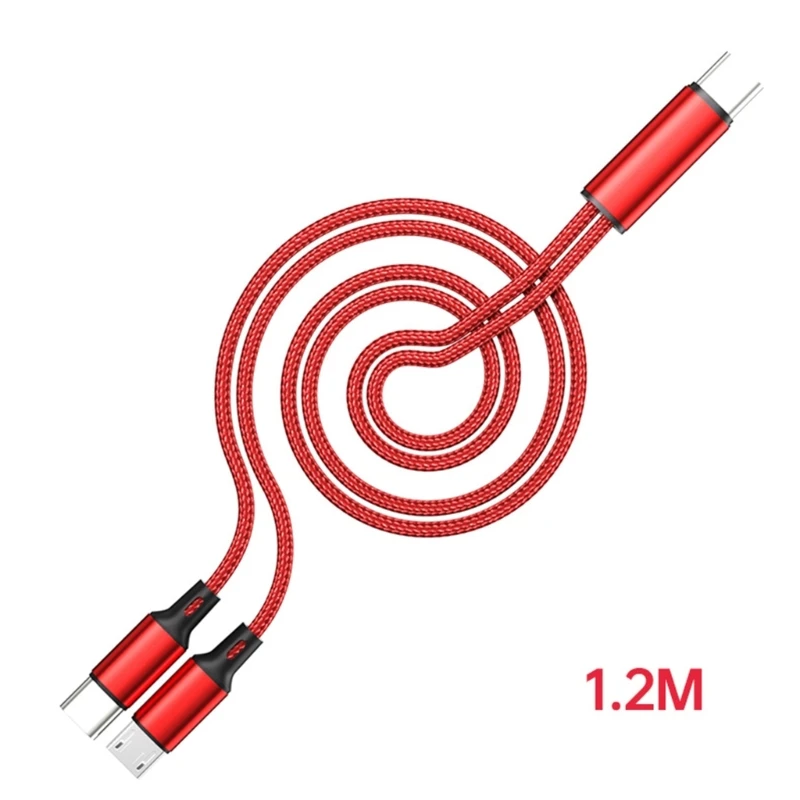 R91A สายชาร์จแบบพกพา Type C สายเคเบิลแยกพร้อม USB 5Pin และเอาต์พุต Type C