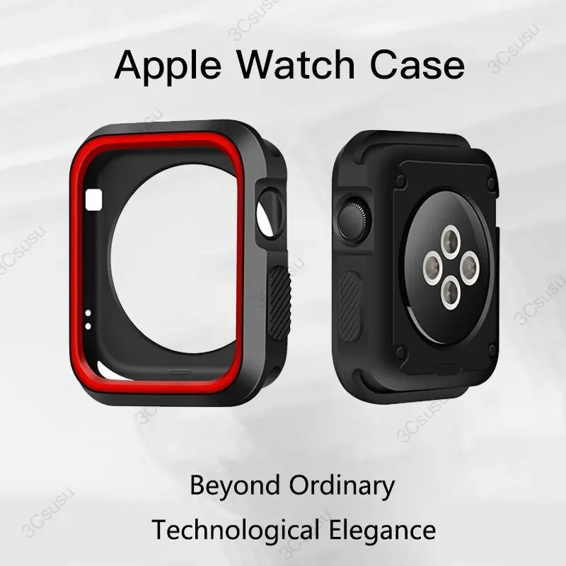 Siliconen Hoes Voor Apple Watch Case 44Mm 40Mm 45Mm 41Mm 42Mm/38Mm Accessoires Bumper Shell Protector Iwatch Serie 9 8 6 5 Se 7