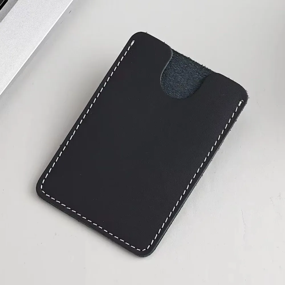 Fashion Cowhide Leather Card Holder Slim Ultra-Thin ID Card Holder Mini Portable Card Wallet Card