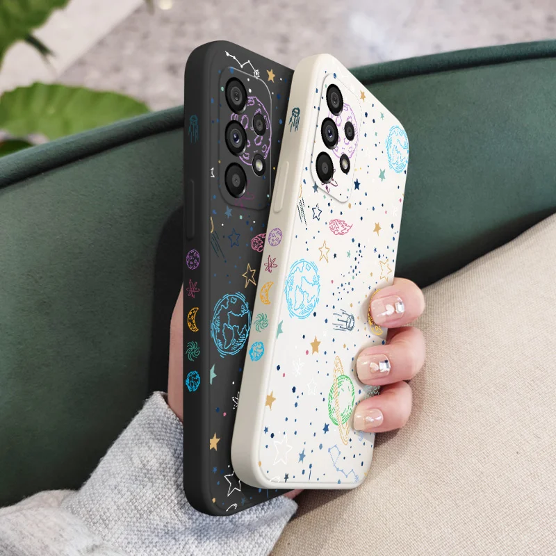 Neon Planet Case For Samsung Galaxy A73 A53 A33 A23 A13 A03 A72 A52 A52S A32 A22 A12 A02 A02S A71 A51 A31 A21S 4G 5G Cover