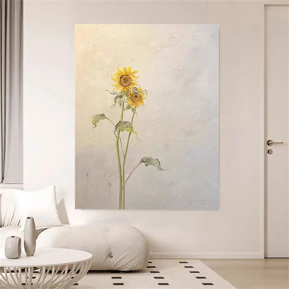 

Chinese Mural Modern Living Room Decor Sofa Flower Painting Large Canvas Trim Handmade Wall Art Pictures For Home Decor Artwork