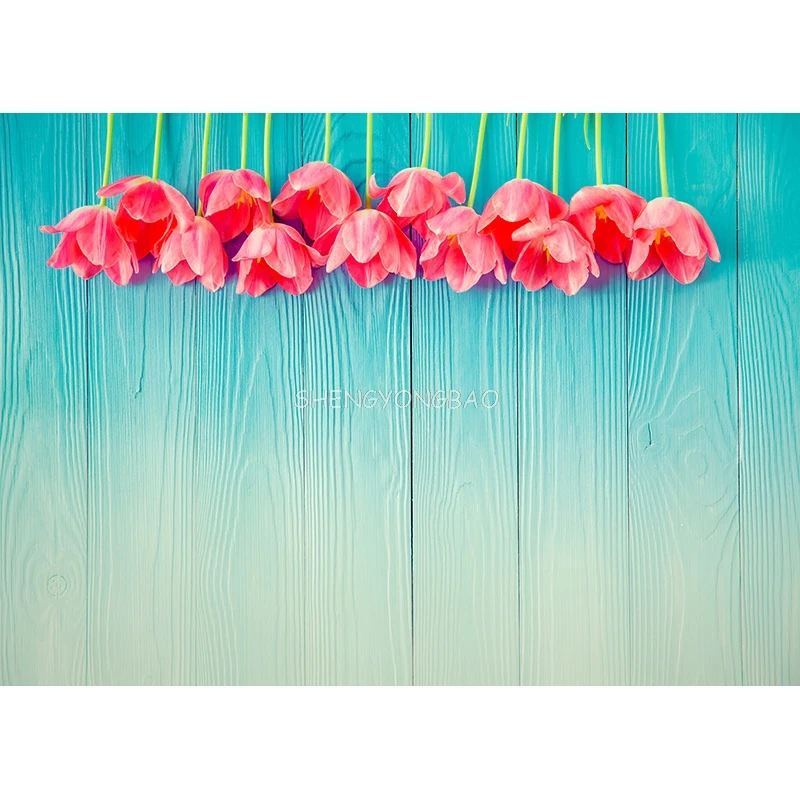 Vinyl Custom Photography Backdrops Props Flower Wood Planks Photo Studio Background  21912 NNL-06