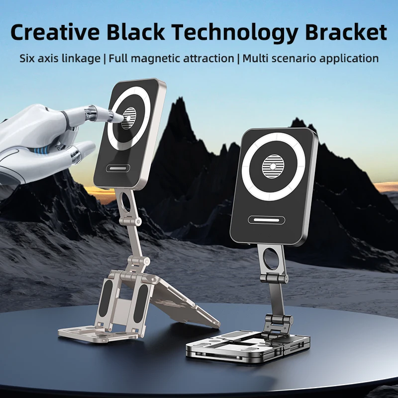 

For Magsafe Magnetic Holder Cell Phone Desktop Holder Multi-functional Dual-Play Phone Tablet Holder Multi-Angle Adjustment
