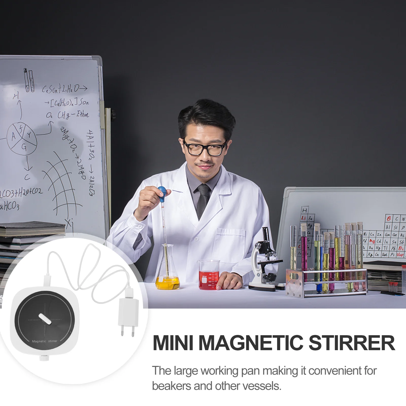 Magnetic Stirrer Laboratory Accessory Labs Heating Plate Portable Electromagnetic Mixer for Glass