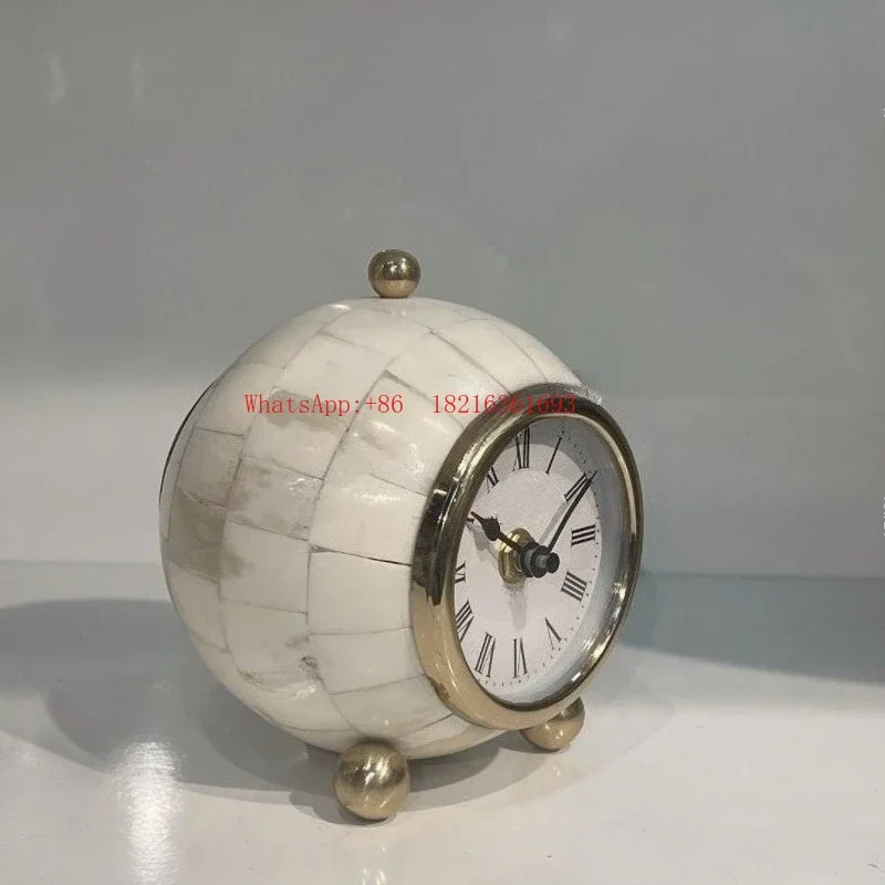 2006GOOD Retro Creative Aluminum Clock Ornament Bedroom Bedside Table Ornament Clock