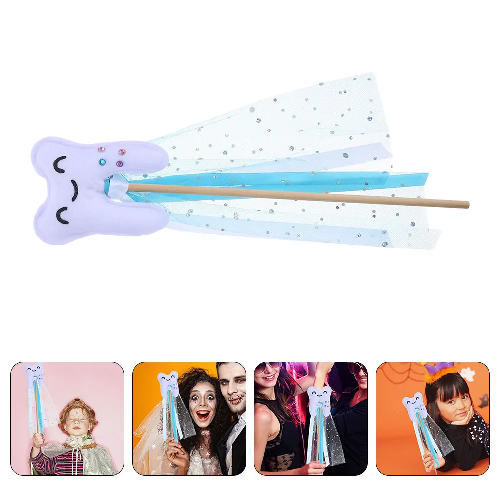 

2Pcs Tooth Fairy W Unique Design Party Accessories Vibrant Colors Princess for Girls Dress Up Novelty Ribbon Stick