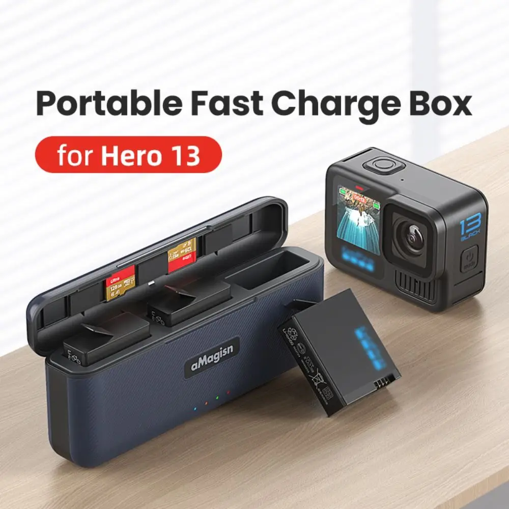 3 Charging Slots Battery Charger Charging Stand Fast Charger Battery Charging Box Accessories Action for GoPro Hero 13