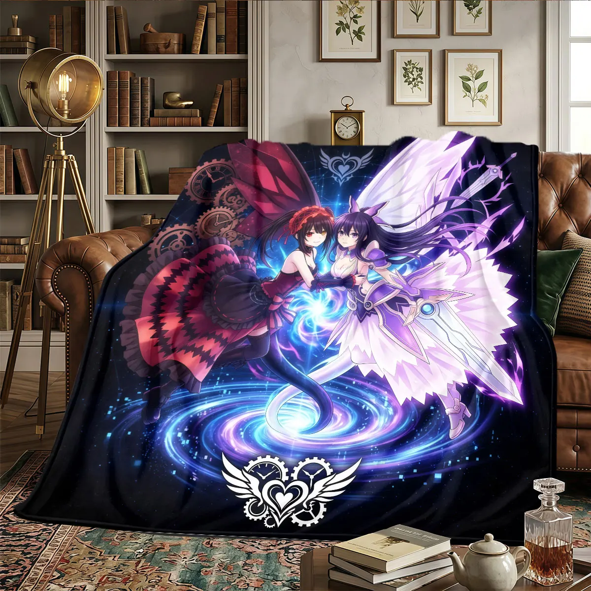 Date Live Patterns Home Blanket Lightweight and portable for Sofas Beds Warmth and Comfort Halloween Gifts -HE31