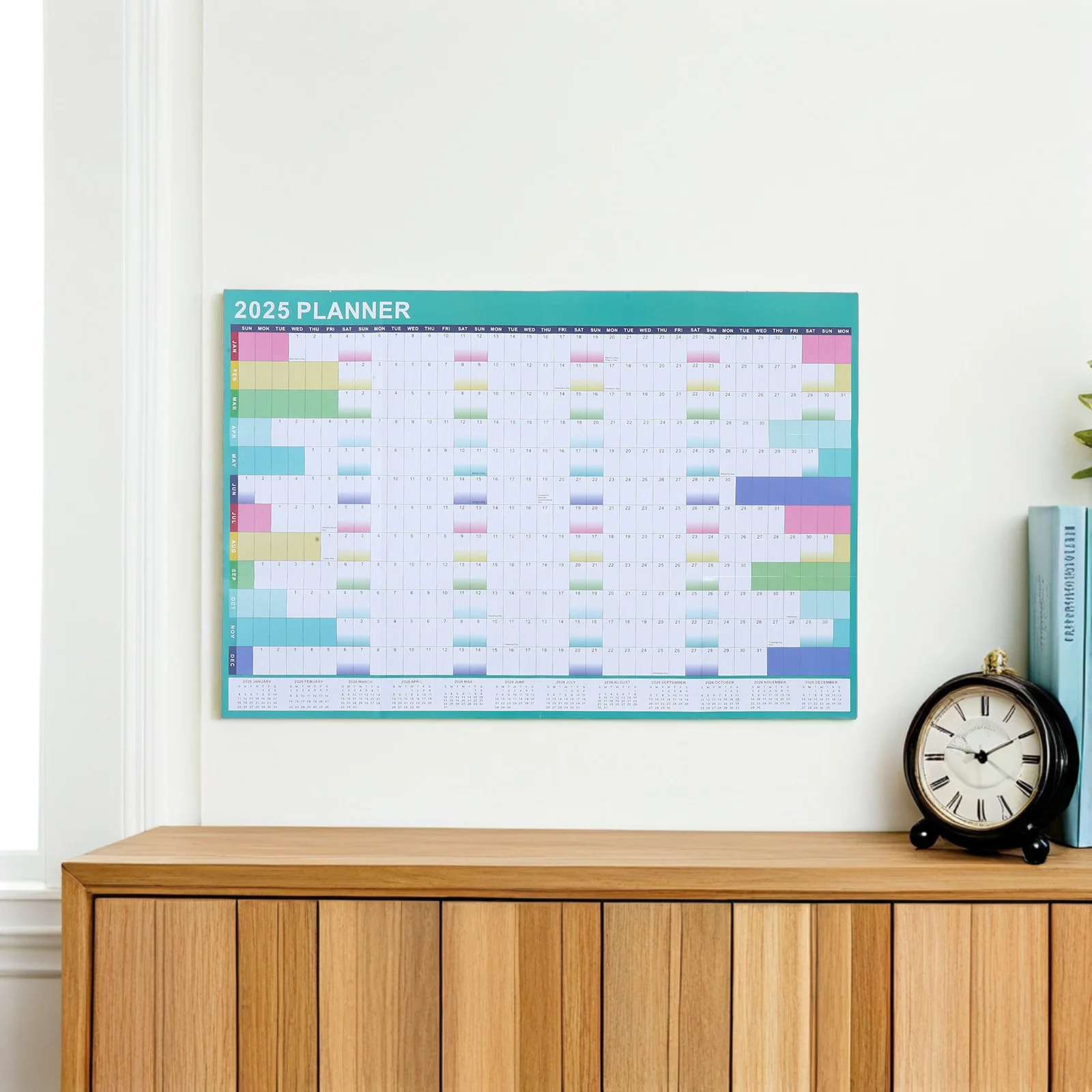 

1Set Wall Calendar 2025 Large Vertical Erasable Paper Calendar Creative Hanging Planner for Office Family Wall
