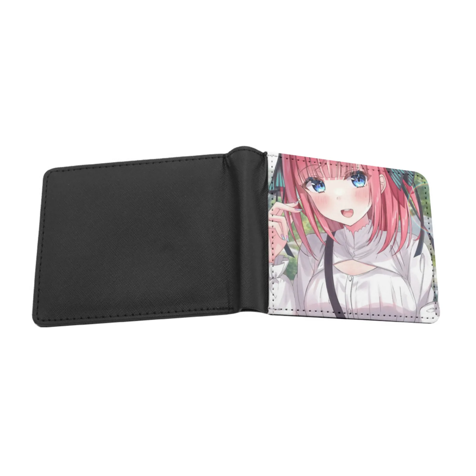 Nino Nakano Casual Outfit Men's Wallet Pu Leather Wallet Multifunction Credit Card Purse Anime Nakano Manga Quintessential Nino