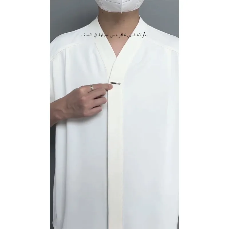 

Новый китайский мужской Sle из ледяного шелка irt ort Sve, тонкий, легкий, летний, повседневный, свободный крой, смесь полиэстера