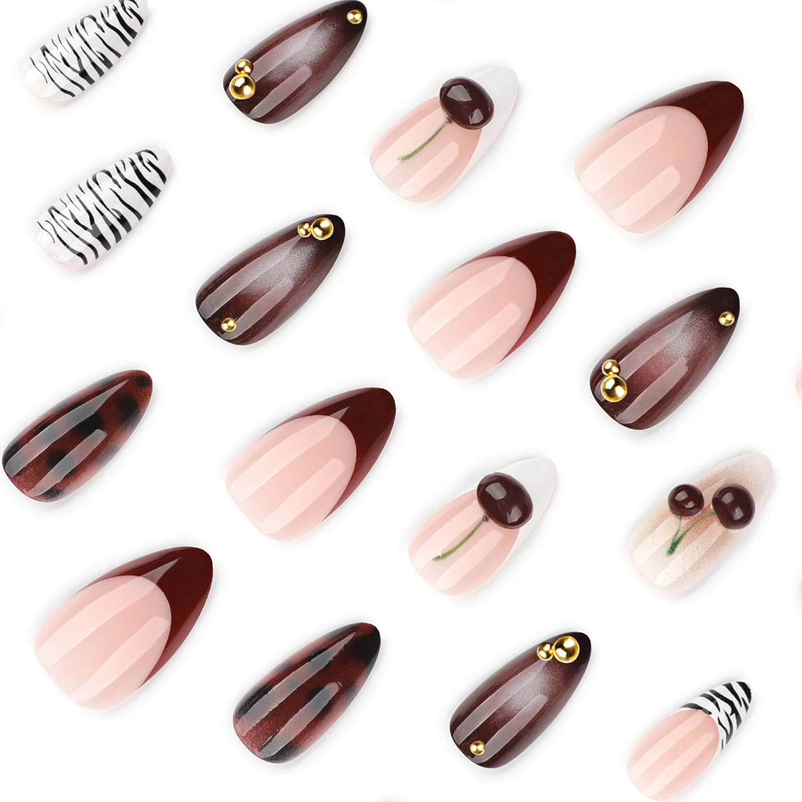 24 adet takma tırnak siyah bey - Nail Art Red Cherry incelemesi ve fiyatı