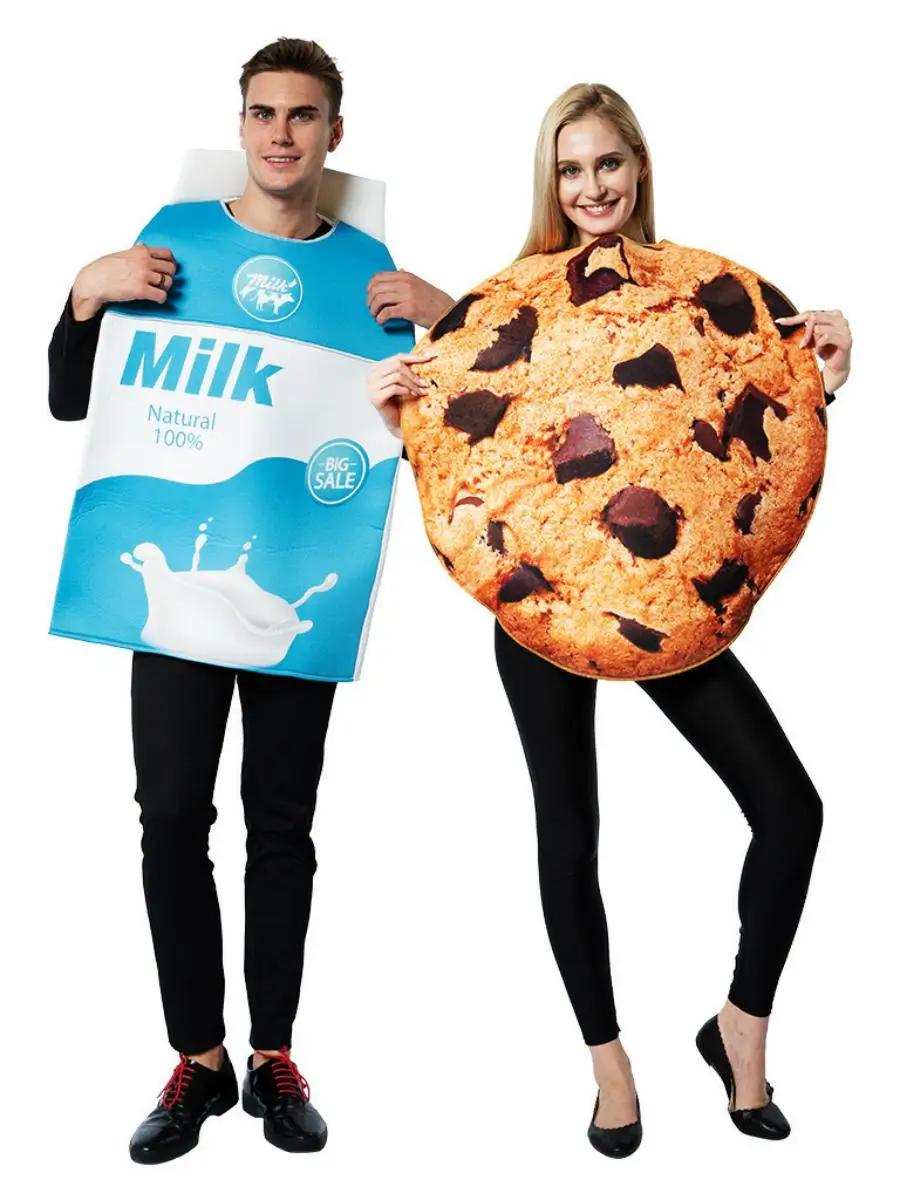 

Новый костюм для игр на Хэллоуин, комбинированный набор с молочным печеньем, бар, сценическое представление, еда, наряд из полиэстера, весна