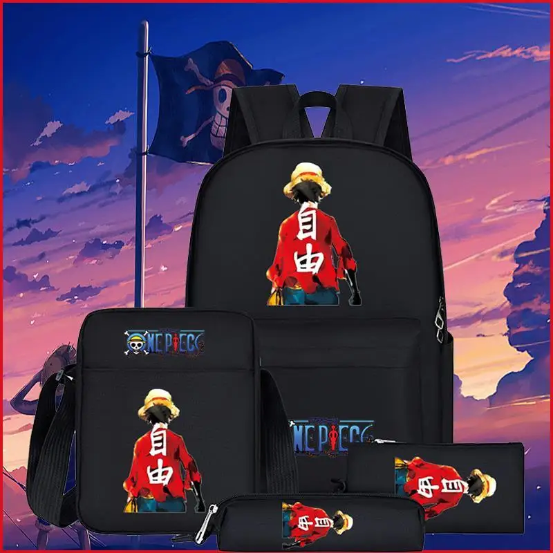 

Cartoon One Piece Luffy Nami Empress Zoro Backpack Anime Movie Theme Large Capacity Multifunctional Backpack Student School Bag