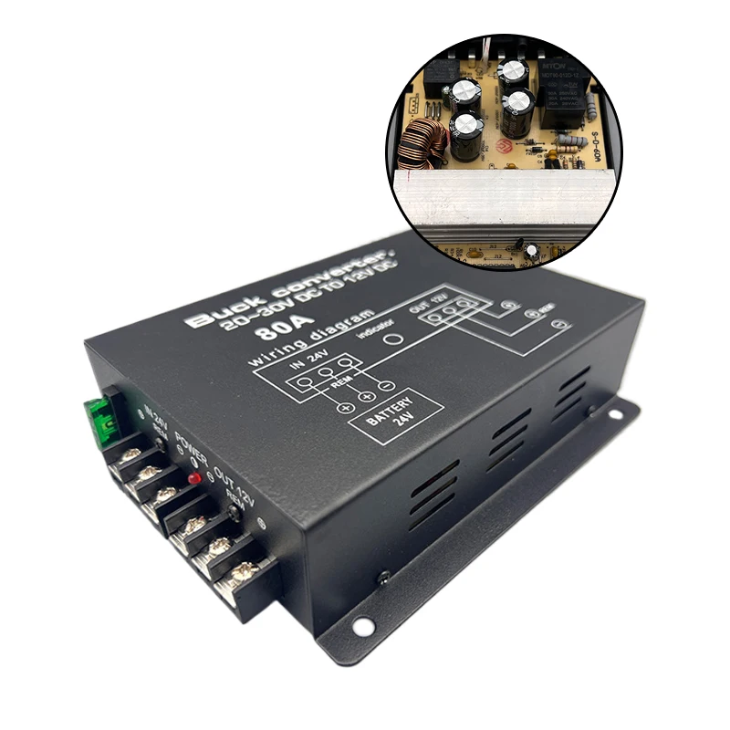 고품질 80A 24V DC-12V DC 자동 변환기, 신형 차량용 스텝다운 전원 변압기