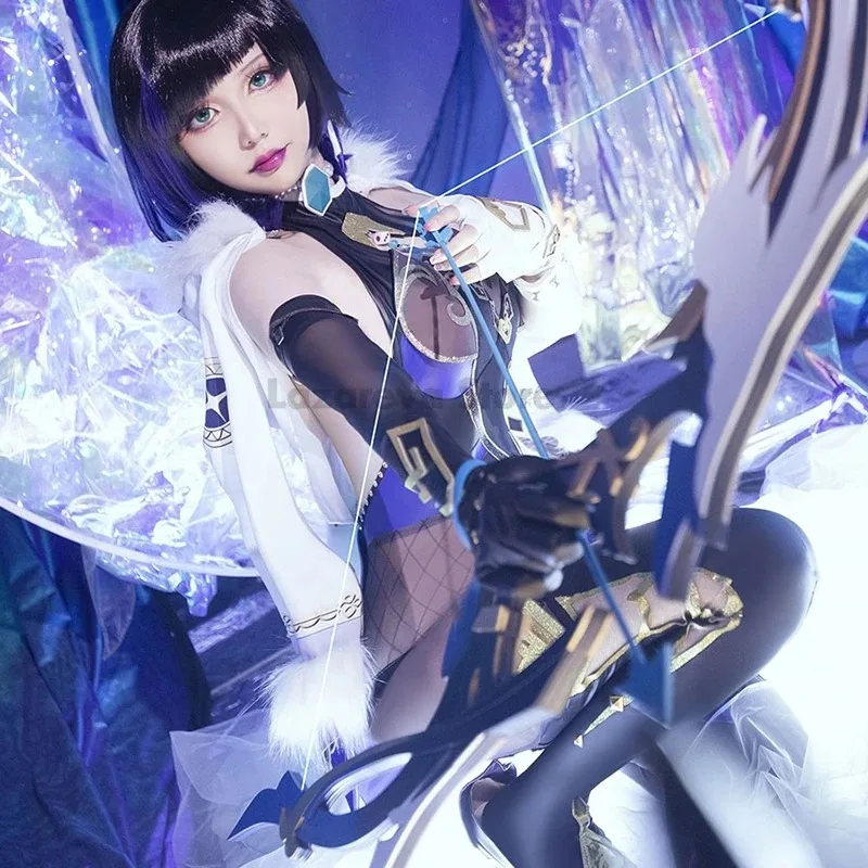 DY20Yelan Cosplay disfraz peluca juego Genshin Impact Cosplay Genshin Impact Ye Lan Cosplay disfraz Anime fiesta juego traje 25