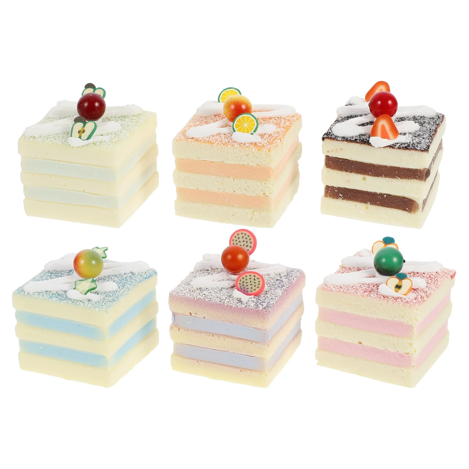 

6 Pcs Simulated Cake Decorations Artificial Prop Fake for Staging Faux Display Cakes Simulation Food Model